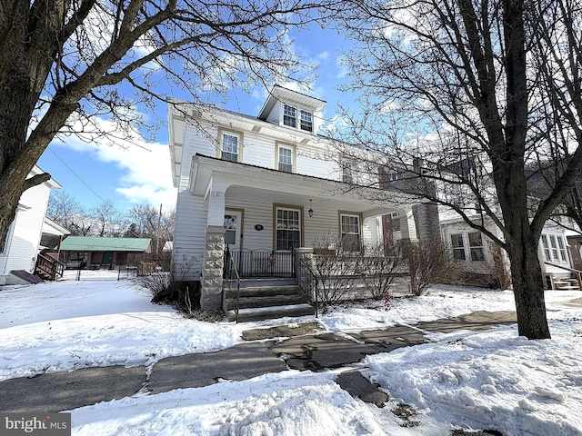 view of front of house featuring covered porch