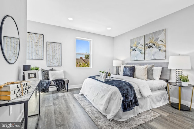 bedroom featuring hardwood / wood-style flooring