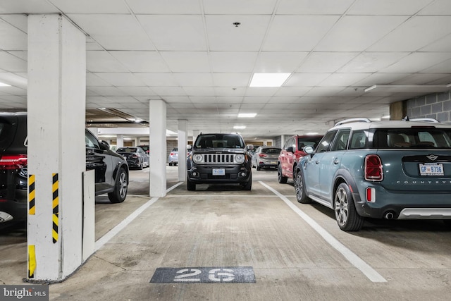 view of parking garage