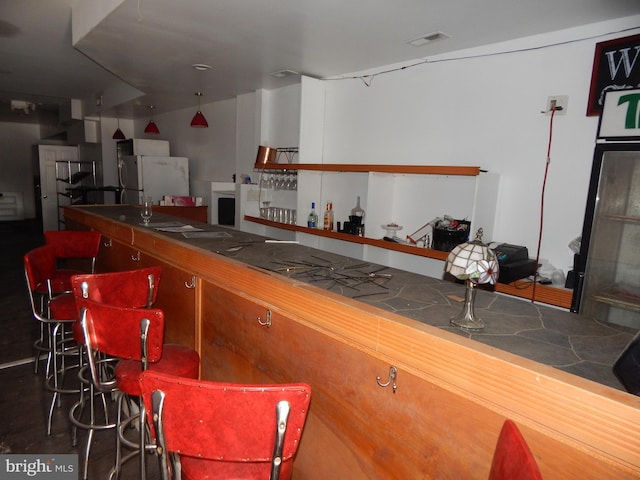 kitchen with white refrigerator