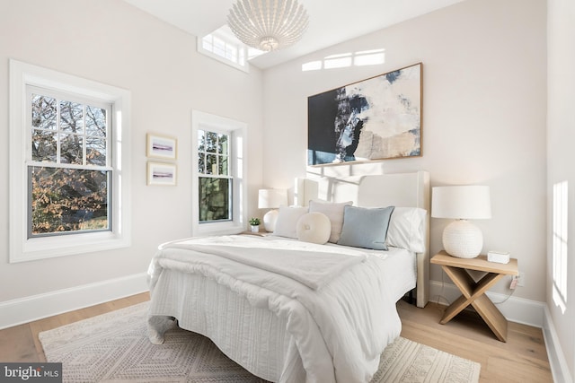 bedroom featuring light hardwood / wood-style flooring