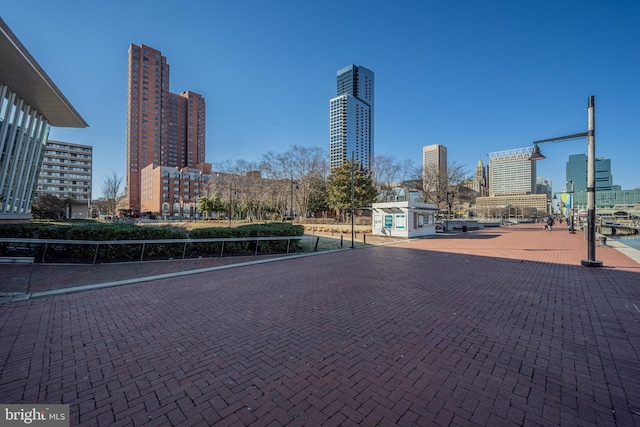 exterior space with a city view