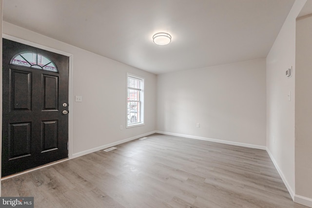 entryway with light wood-type flooring