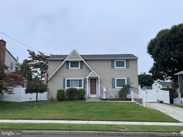 view of front facade with a front yard