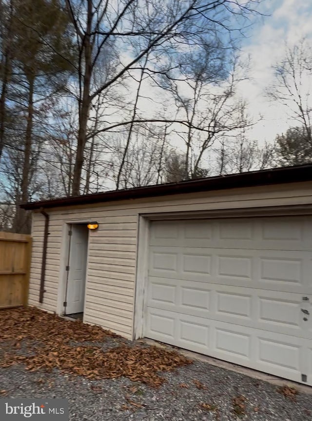 view of garage