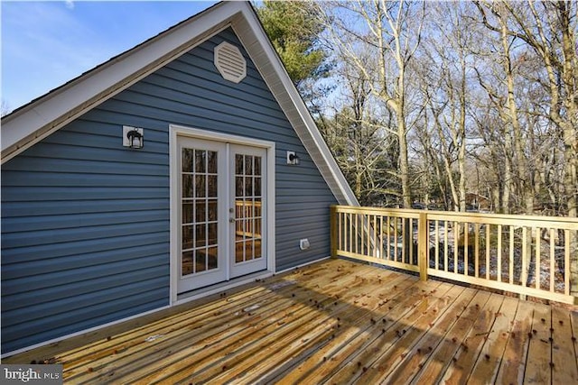 deck with french doors