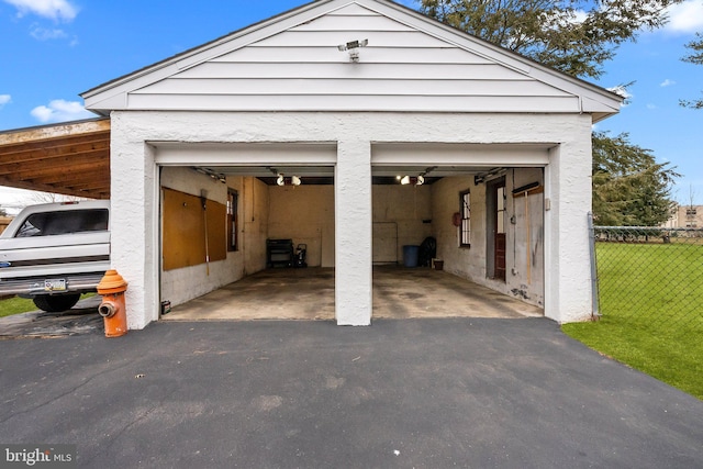 view of garage