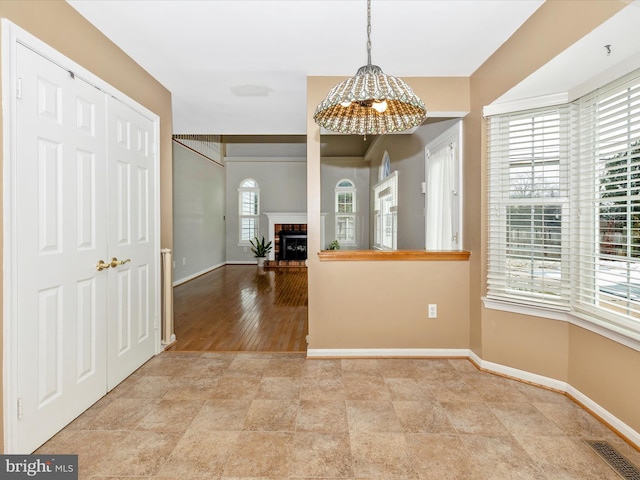 interior space featuring a fireplace