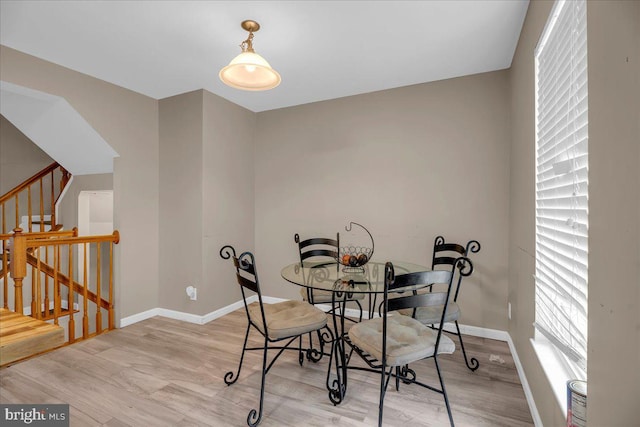 dining area featuring light hardwood / wood-style floors