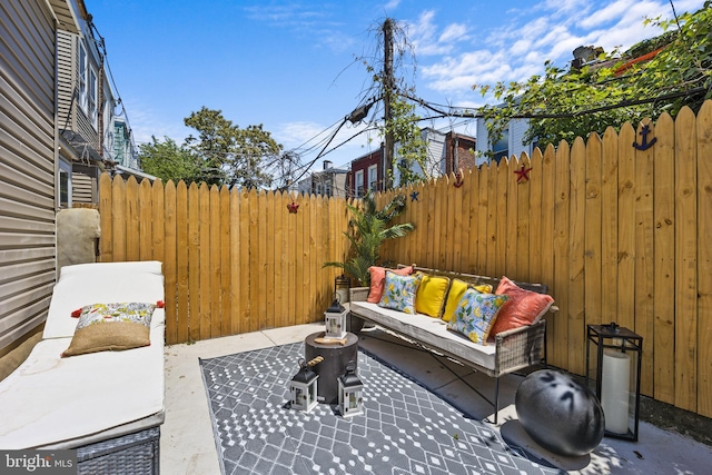 view of patio featuring outdoor lounge area