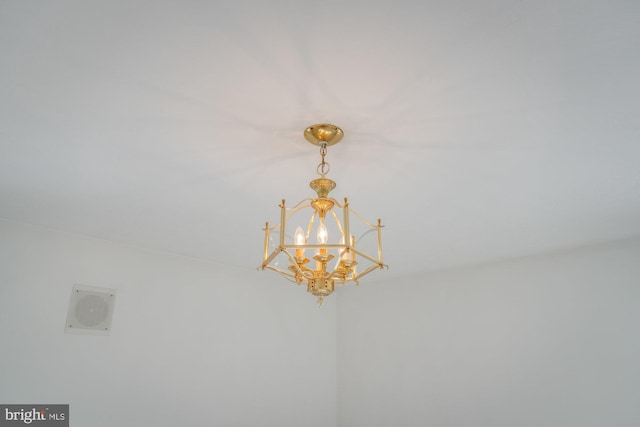 details featuring a notable chandelier
