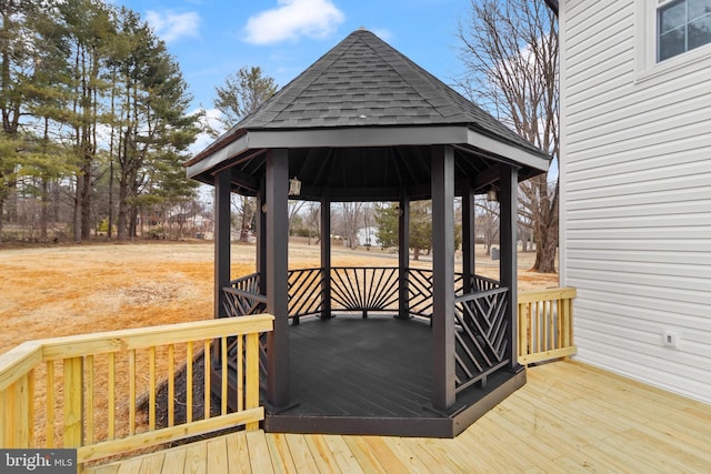 deck with a gazebo