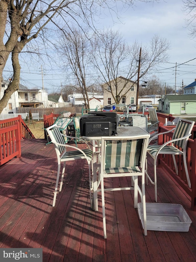 view of wooden deck