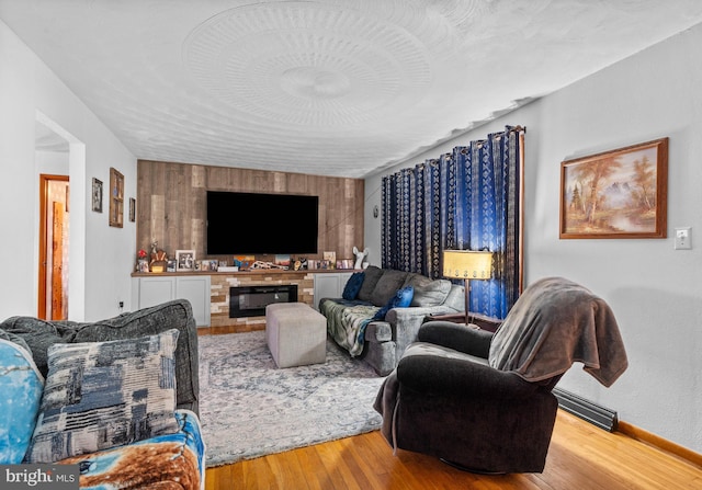 living room featuring wood-type flooring