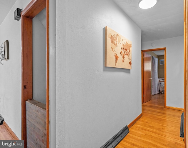 hall featuring light wood-type flooring