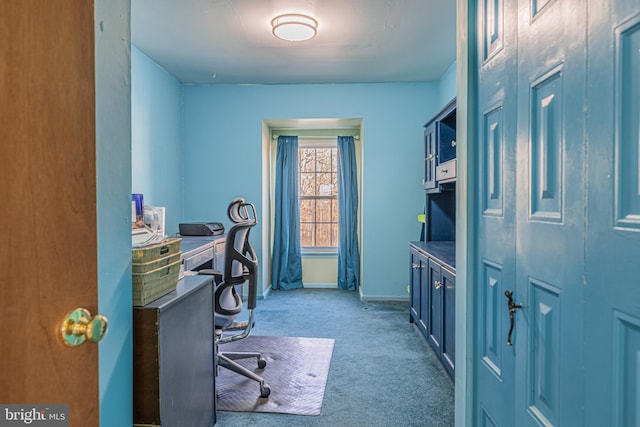 view of carpeted office