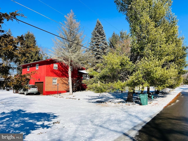 view of snowy exterior