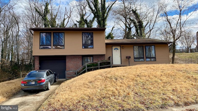 tri-level home with a garage