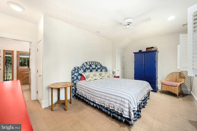 26372 Westerly Rd, Easton, MD 21601 - bedroom with baseboards, ceiling fan, and recessed lighting