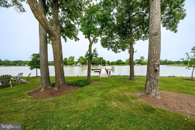 26372 Westerly Rd, Easton, MD 21601 - view of grassy yard with a dock and a water view