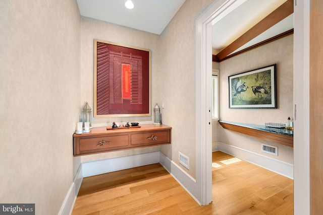 26372 Westerly Rd, Easton, MD 21601 - hall featuring light wood-style floors, baseboards, and lofted ceiling