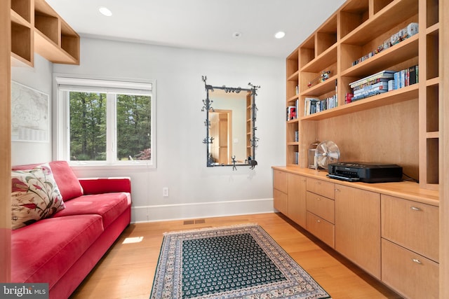 26372 Westerly Rd, Easton, MD 21601 - living area featuring light wood-type flooring, baseboards, and recessed lighting