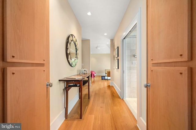 26372 Westerly Rd, Easton, MD 21601 - hall with light wood finished floors, recessed lighting, and baseboards