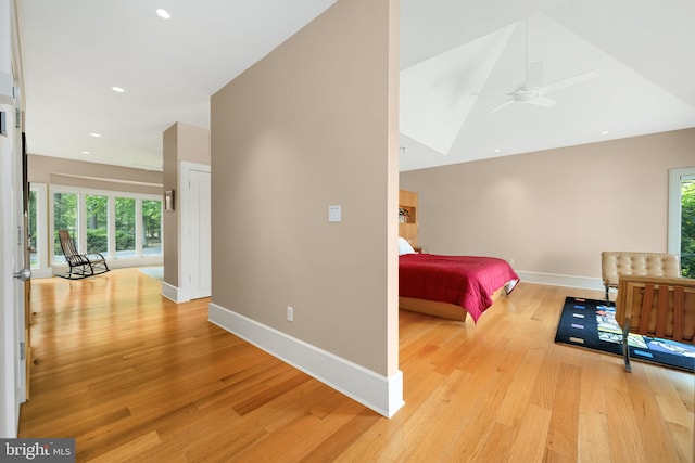 26372 Westerly Rd, Easton, MD 21601 - hall with light wood-style floors, healthy amount of natural light, baseboards, recessed lighting, and high vaulted ceiling
