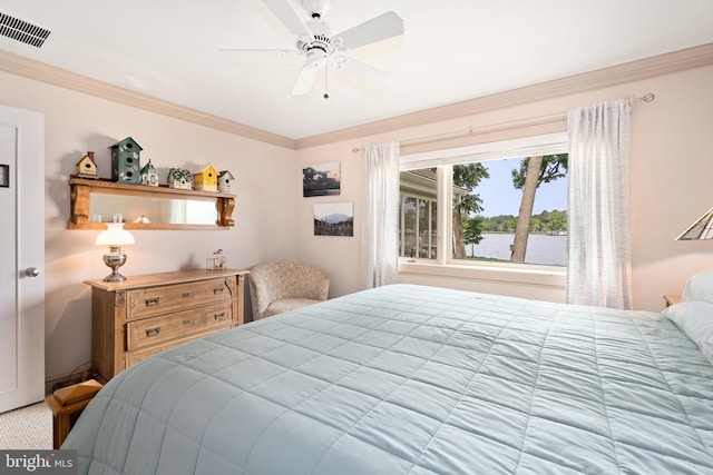 26372 Westerly Rd, Easton, MD 21601 - bedroom featuring ornamental molding and a ceiling fan