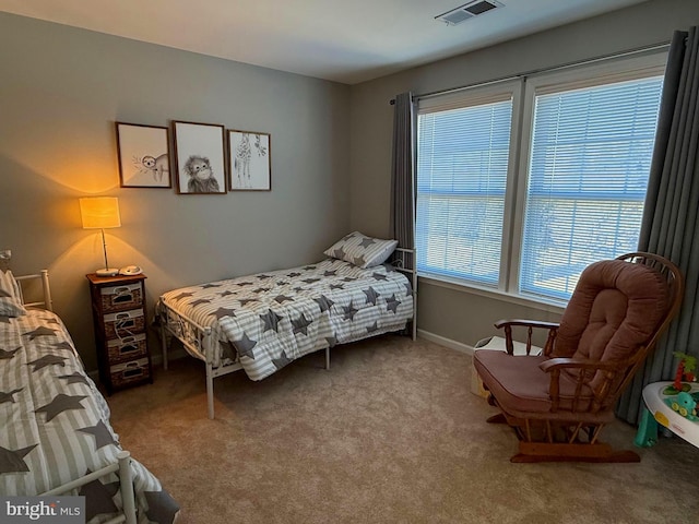 bedroom with carpet floors