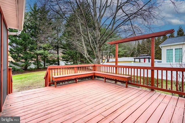 deck featuring a gazebo