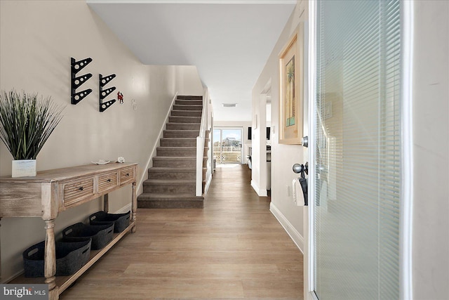 entryway featuring wood-type flooring