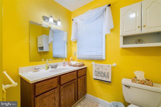 bathroom with vanity and toilet