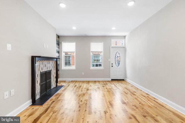 foyer featuring light hardwood / wood-style floors