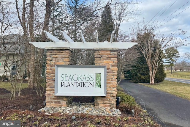 view of community sign