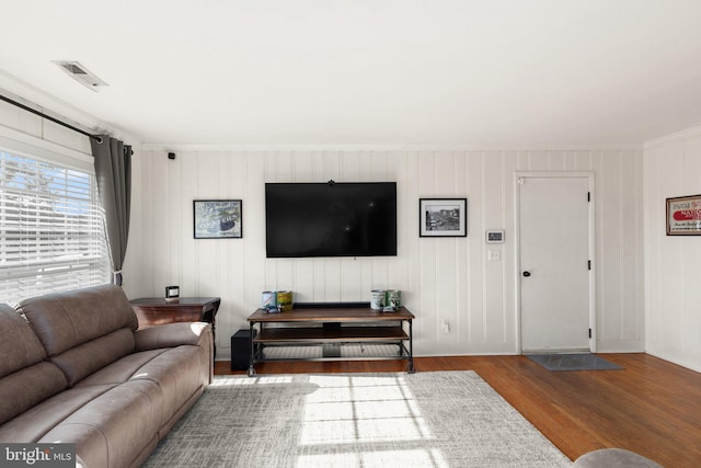 living room featuring hardwood / wood-style floors