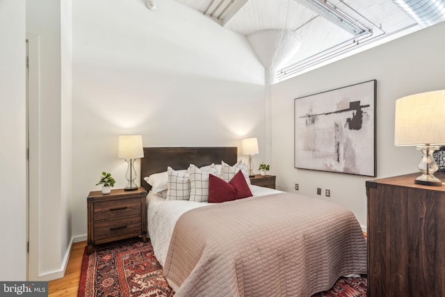 bedroom featuring light wood-type flooring