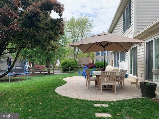 view of patio featuring a trampoline