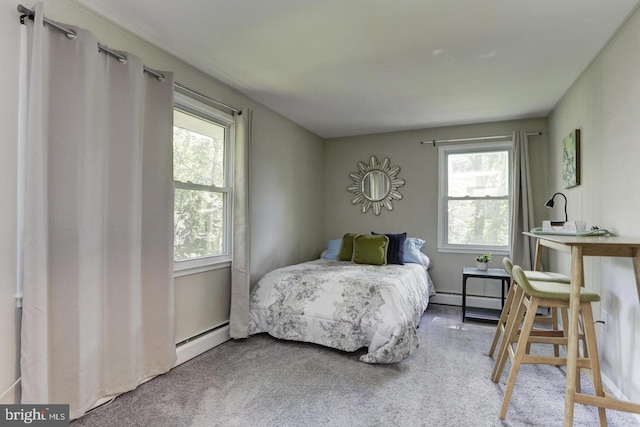 bedroom featuring a baseboard radiator