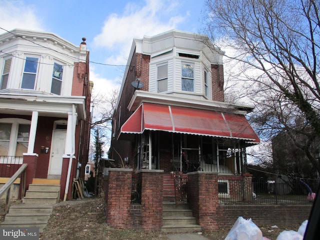 view of front of property with a porch