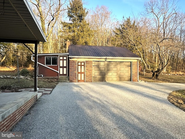 view of garage