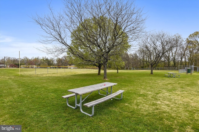 view of community with a lawn