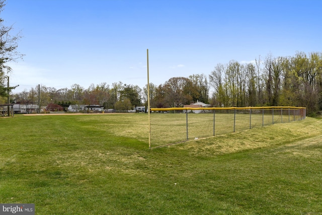 view of property's community with a yard