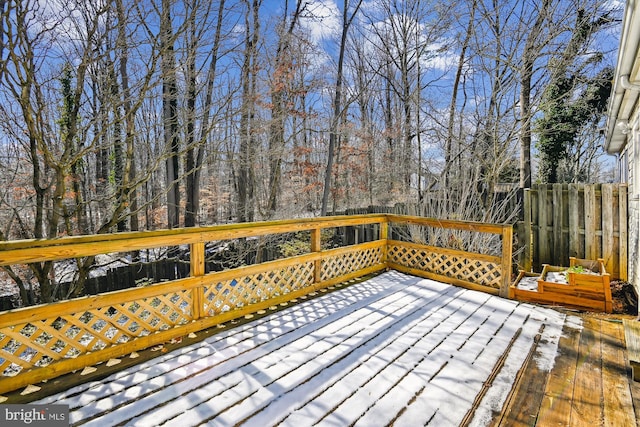 deck featuring a water view