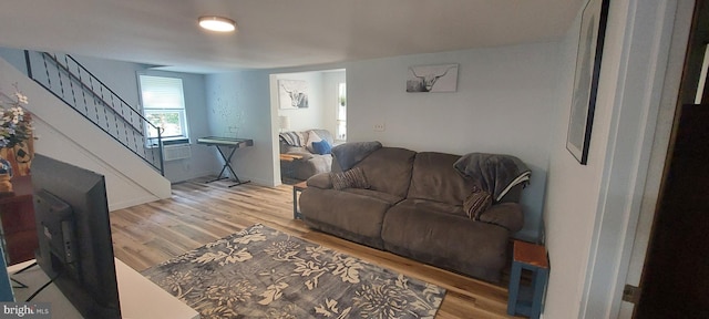 living room with wood-type flooring