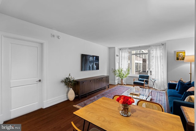 dining room featuring dark wood-type flooring