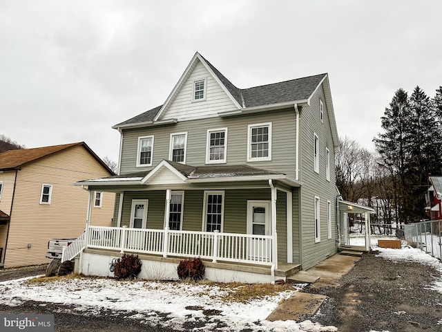 view of front of property with a porch