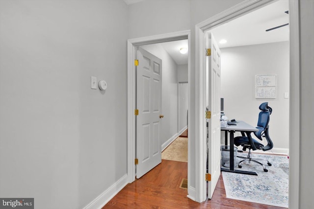 interior space with hardwood / wood-style floors