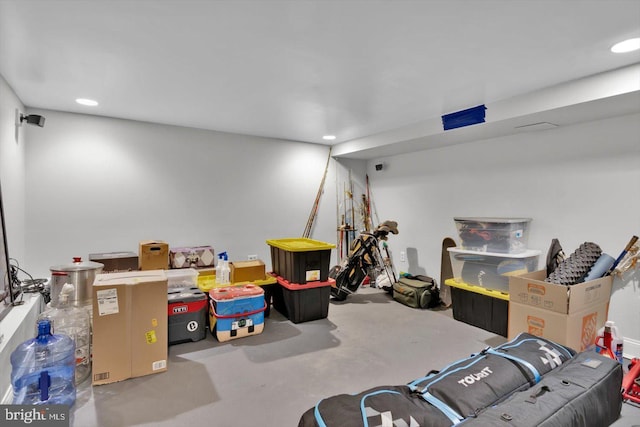 playroom featuring concrete floors