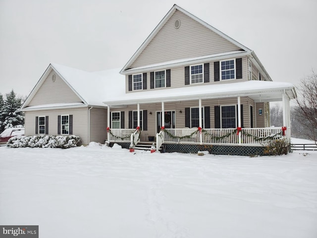 view of front of property with covered porch